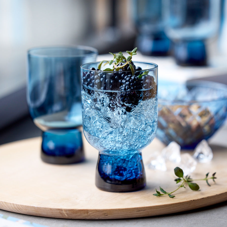 Sorrento Water Glasses 300ml, Set of 4 - Blue