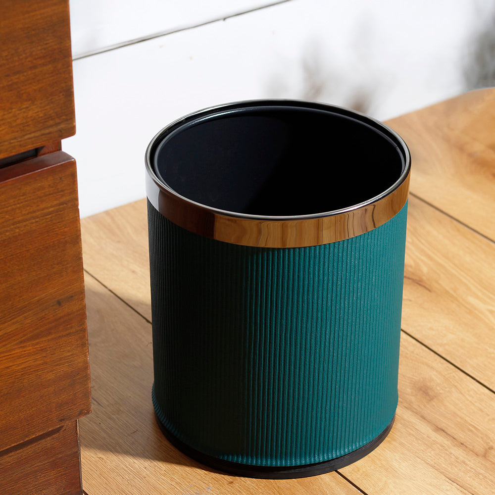 Stripes Waste Bin - Teal & Dark Steel