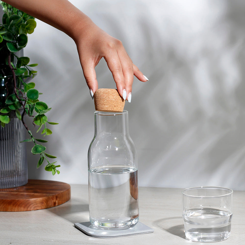 Borosilicate Glass Bottle With Cork Lid - Large