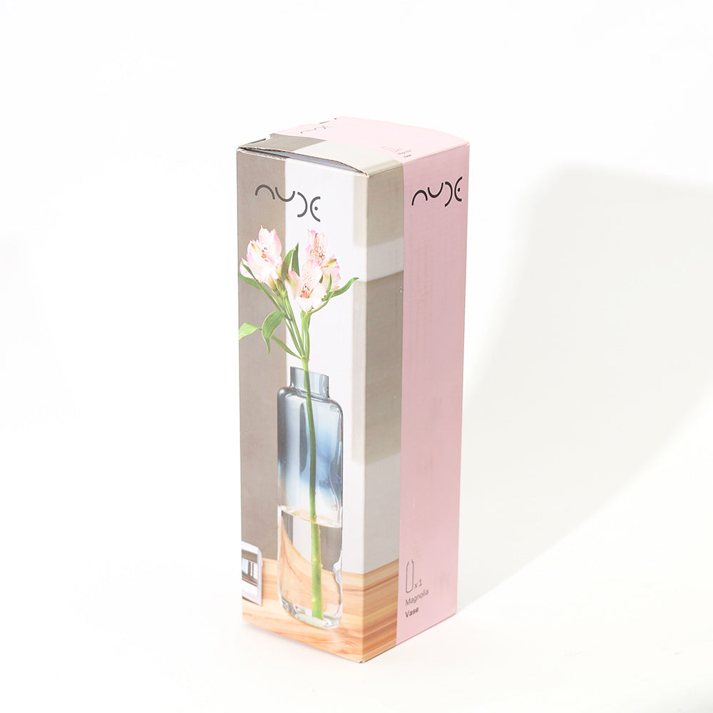 Magnolia Slim Glass Vase - Steel Blue