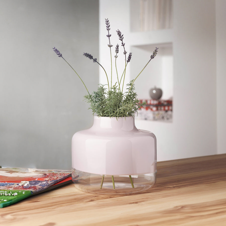 Magnolia Medium Glass Vase - Opal Pink