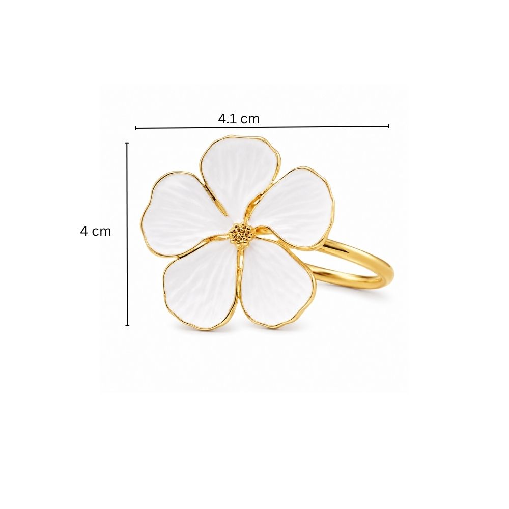 Magnolia Napkin Rings, Set of 6 - White