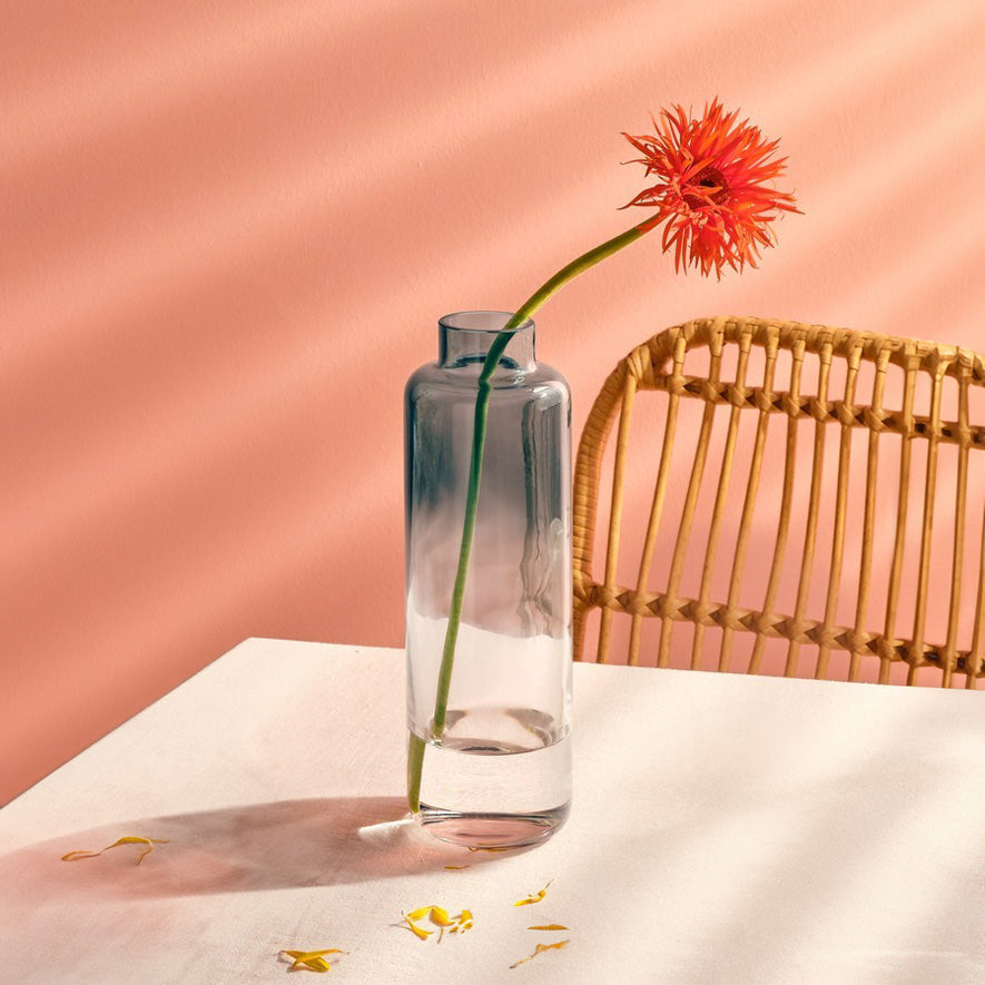 Magnolia Slim Glass Vase - Steel Blue