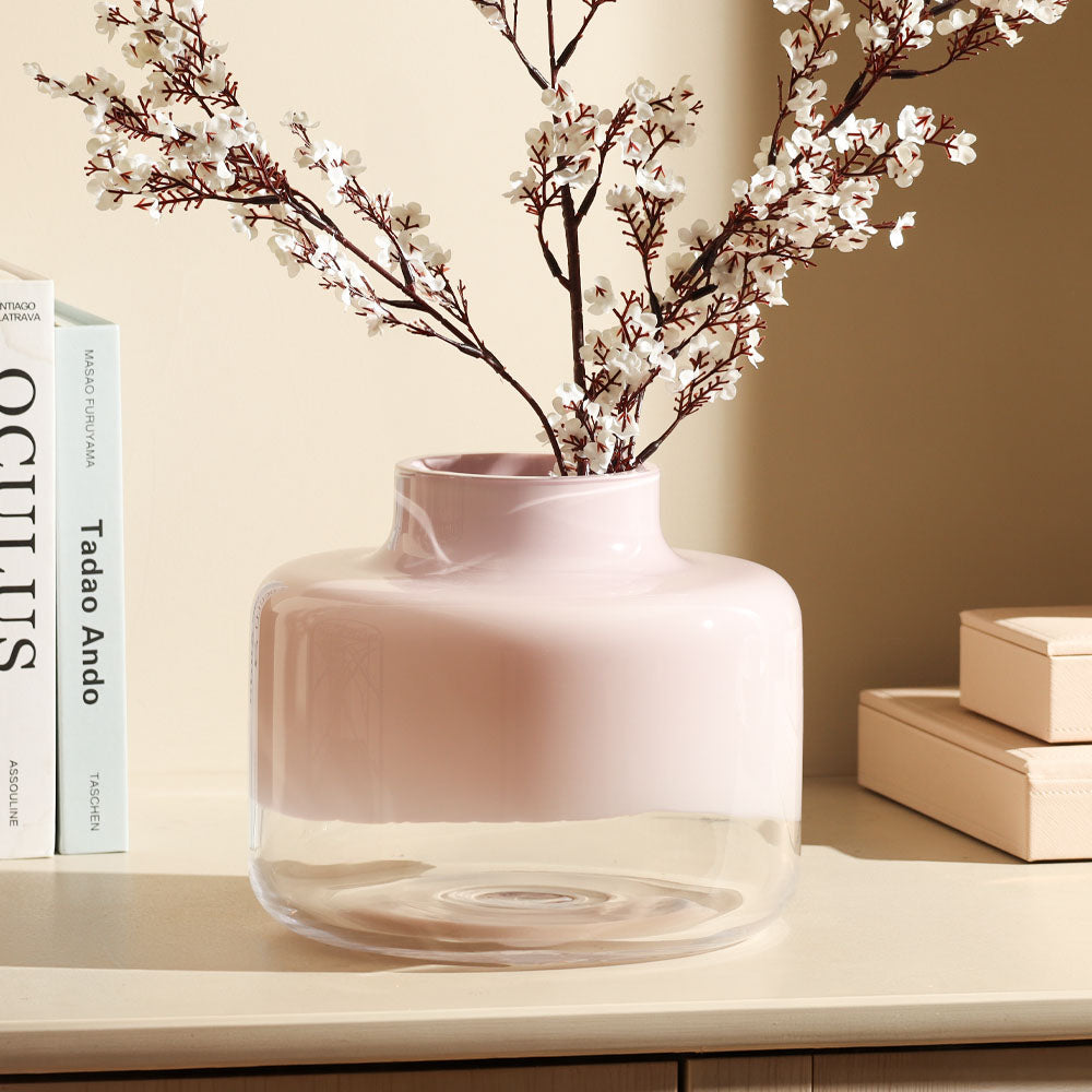 Magnolia Medium Glass Vase - Opal Pink
