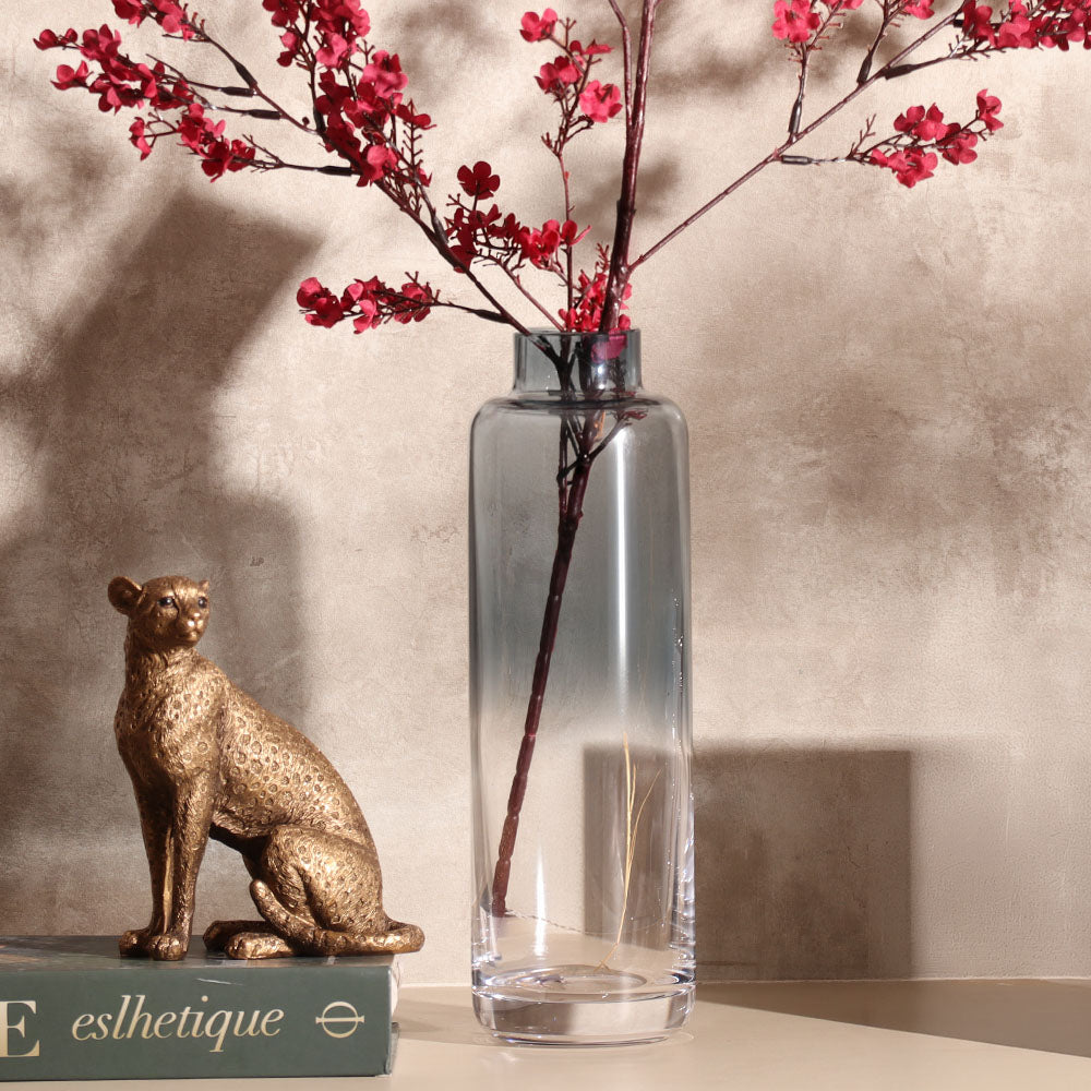 Magnolia Slim Glass Vase - Steel Blue