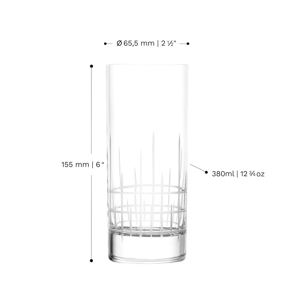 Manhattan Long Drink Glasses 380ml, Set of 6
