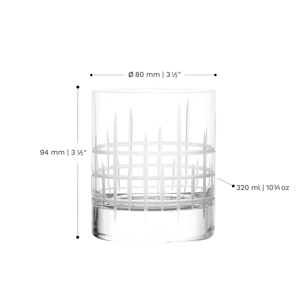 Manhattan Whiskey Tumblers 320ml, Set of 6