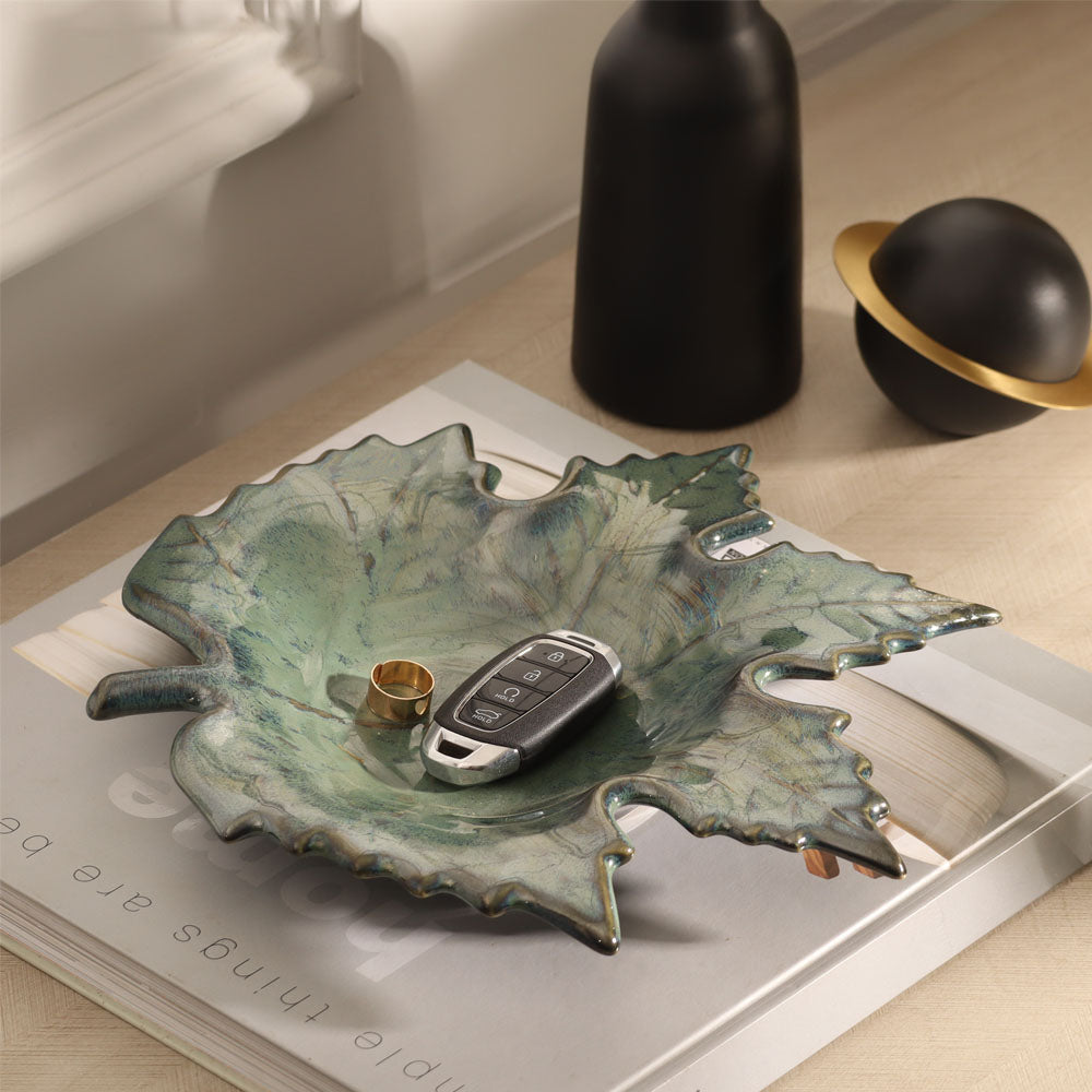 Maple Leaf Serving Plate - Jade