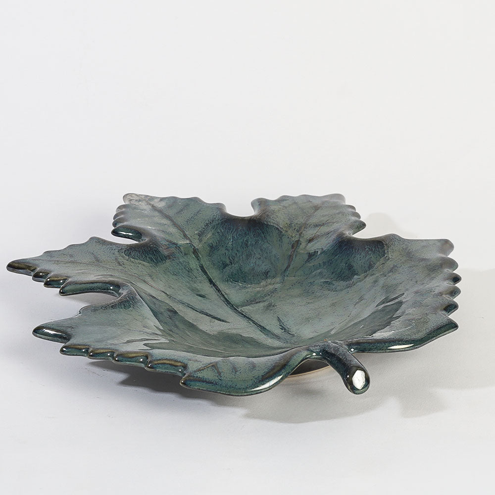 Maple Leaf Serving Plate - Jade