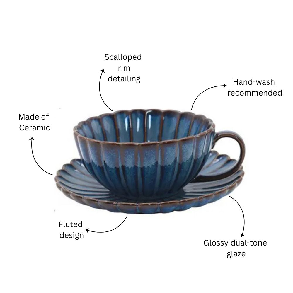Mara Cup and Saucer Set - Deep Blue