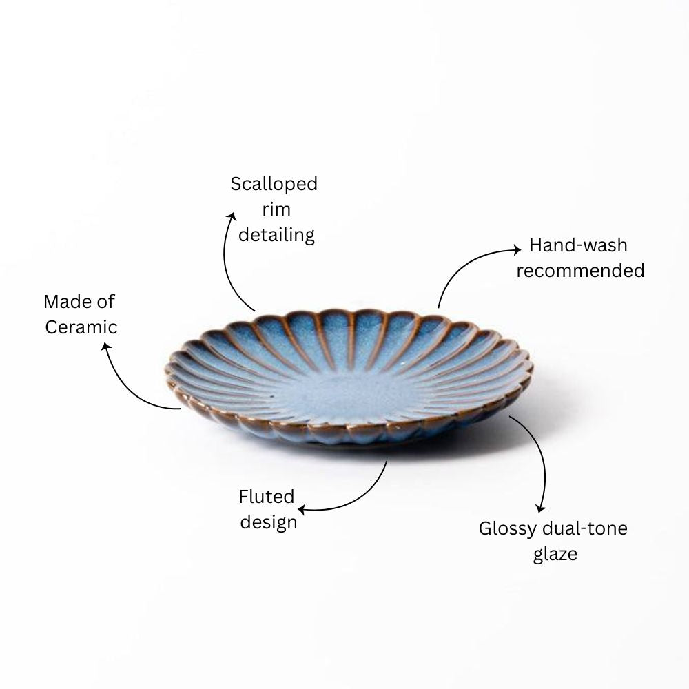 Mara Dessert Plate - Deep Blue