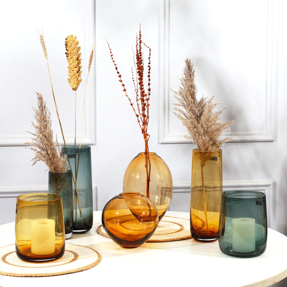 Mara Glass Vase - Amber