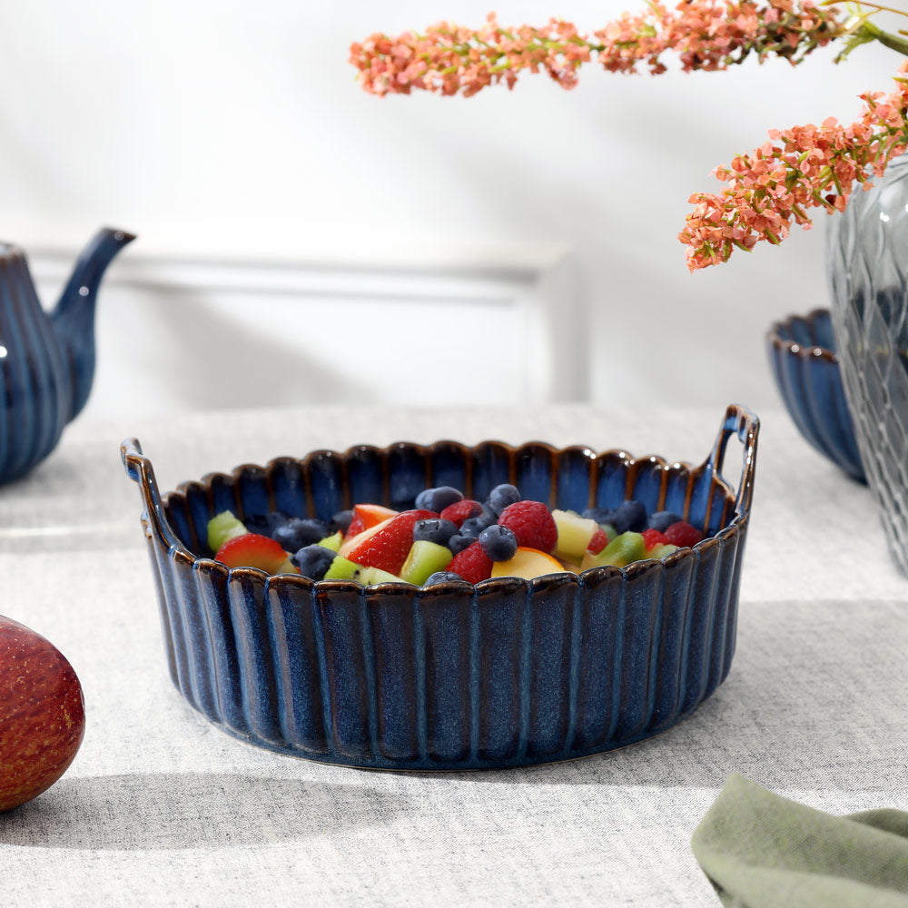 Mara Round Baking Dish Large - Deep Blue