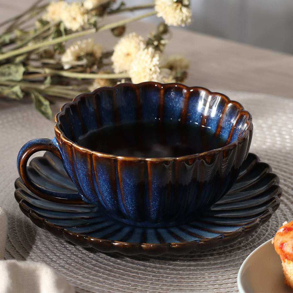 Mara Cup and Saucer Set - Teal Blue