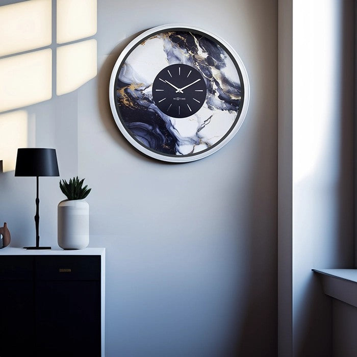 Marble Duo Wall Clock 48cm - Steel
