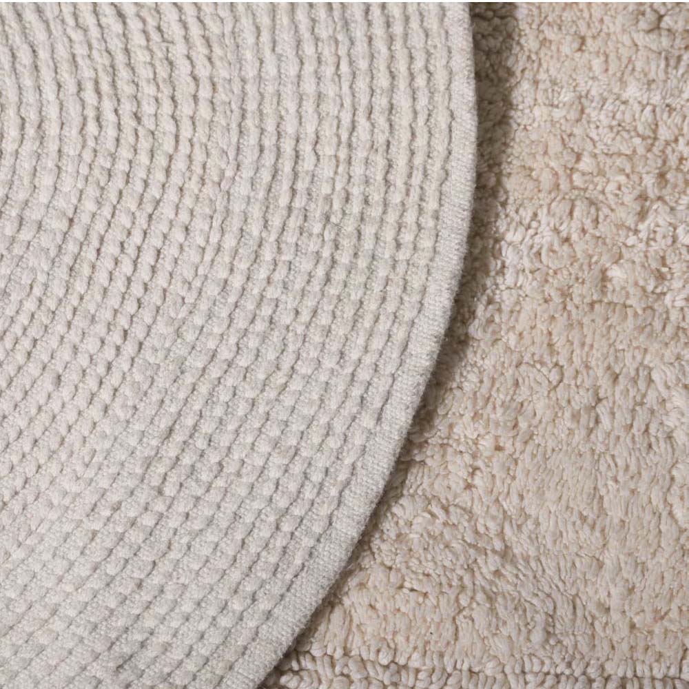 Mari Oval Loop-Tufted Bathmat - Beige