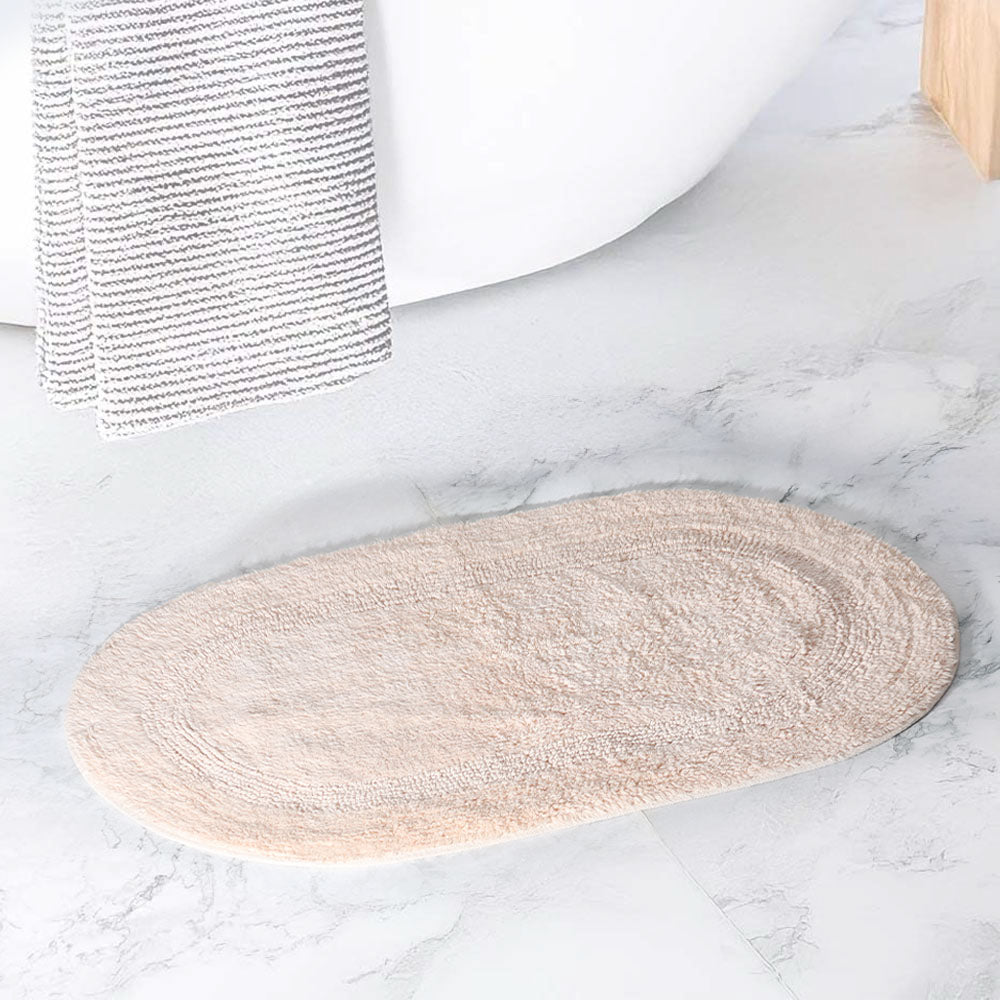 Mari Oval Loop-Tufted Bathmat - Peach