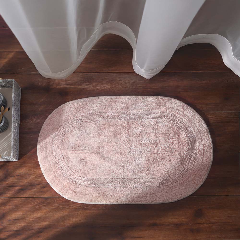 Mari Oval Loop-Tufted Bathmat - Peach