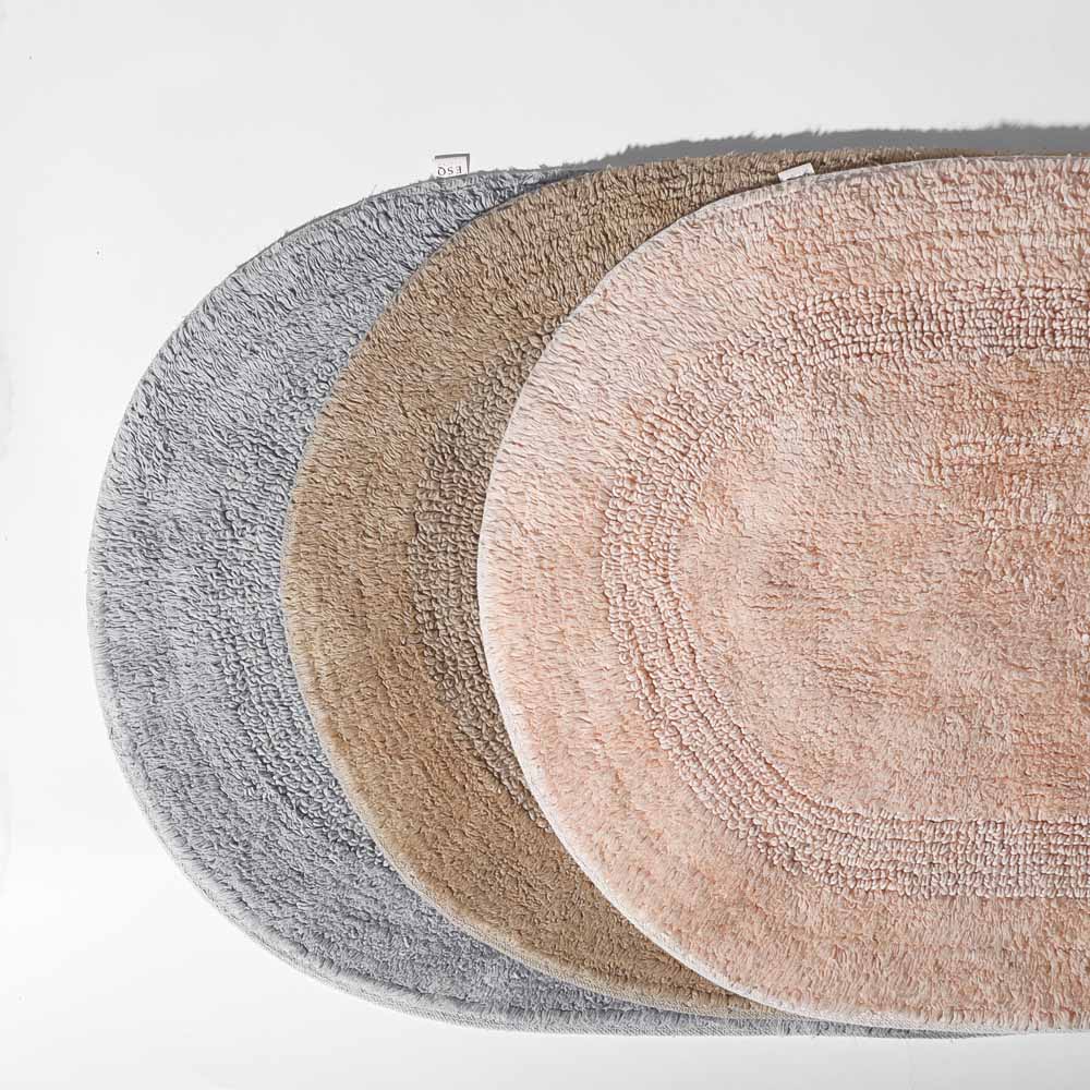 Mari Oval Loop-Tufted Bathmat - Peach