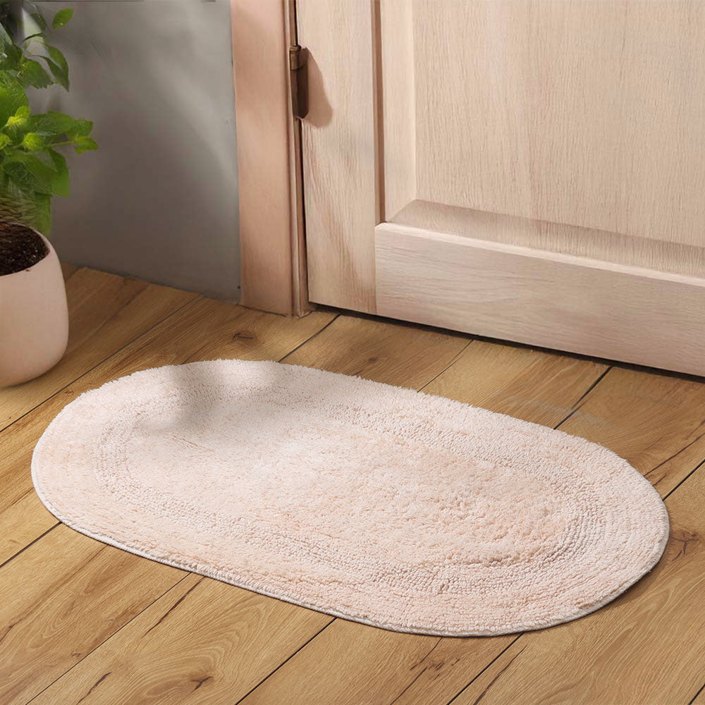 Mari Oval Loop-Tufted Bathmat - Peach