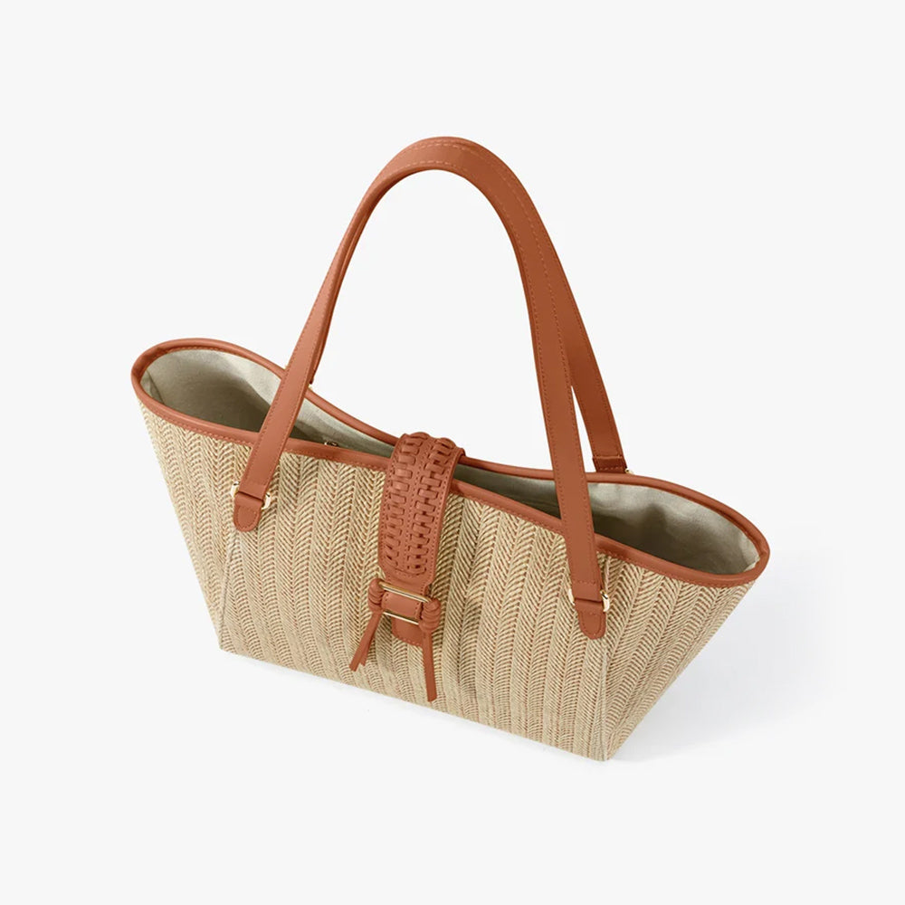 Marina Raffia Tote Bag - Tan