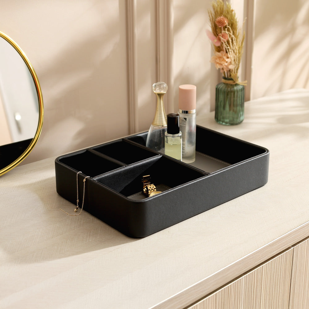 Marqis 4-Compartment Organiser Tray Medium - Black Grey