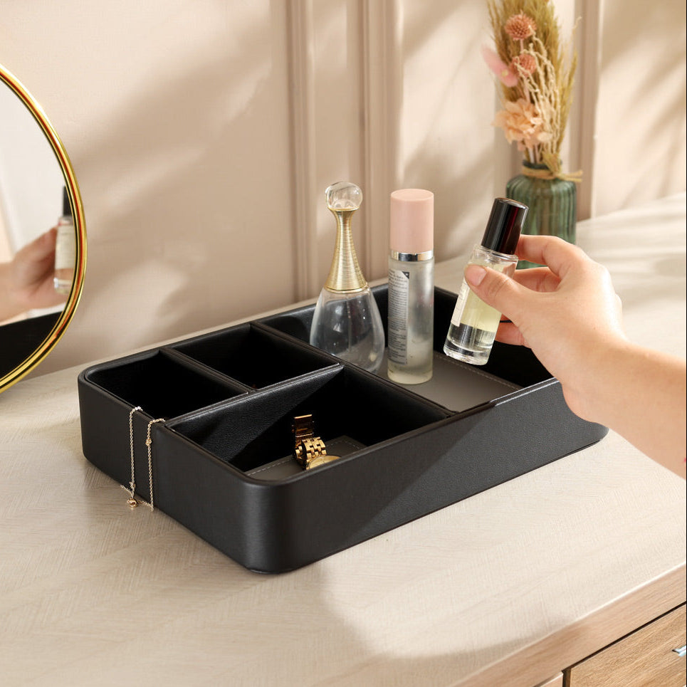 Marqis 4-Compartment Organiser Tray Medium - Black Grey