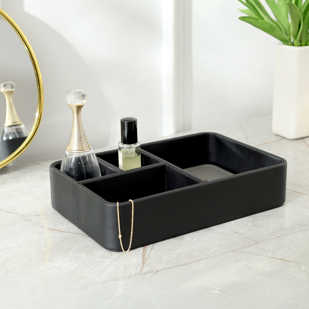 Marqis 4-Compartment Organiser Tray Small - Black Grey