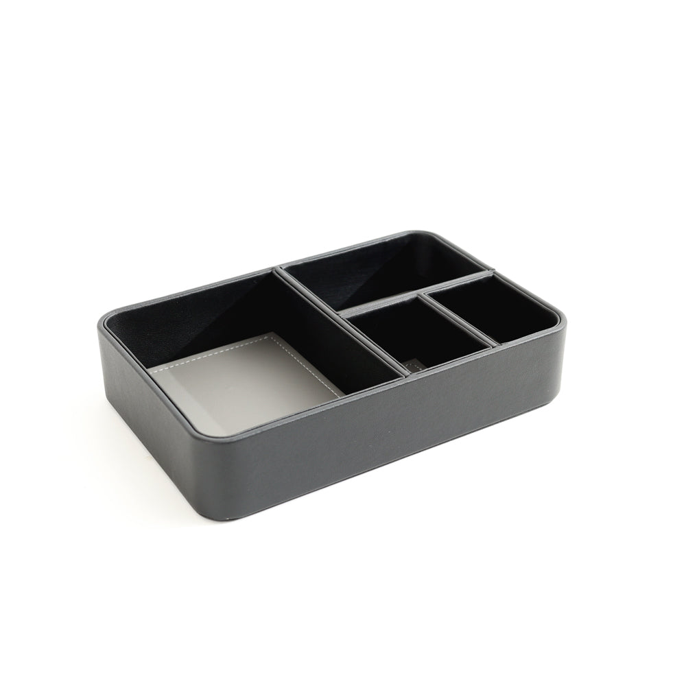 Marqis 4-Compartment Organiser Tray Small - Black Grey