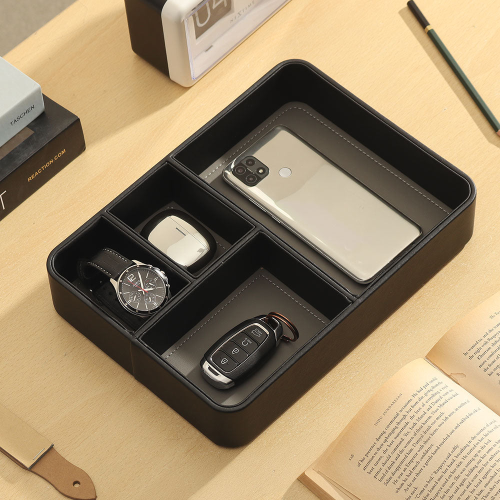 Marqis 4-Compartment Organiser Tray Medium - Black Grey