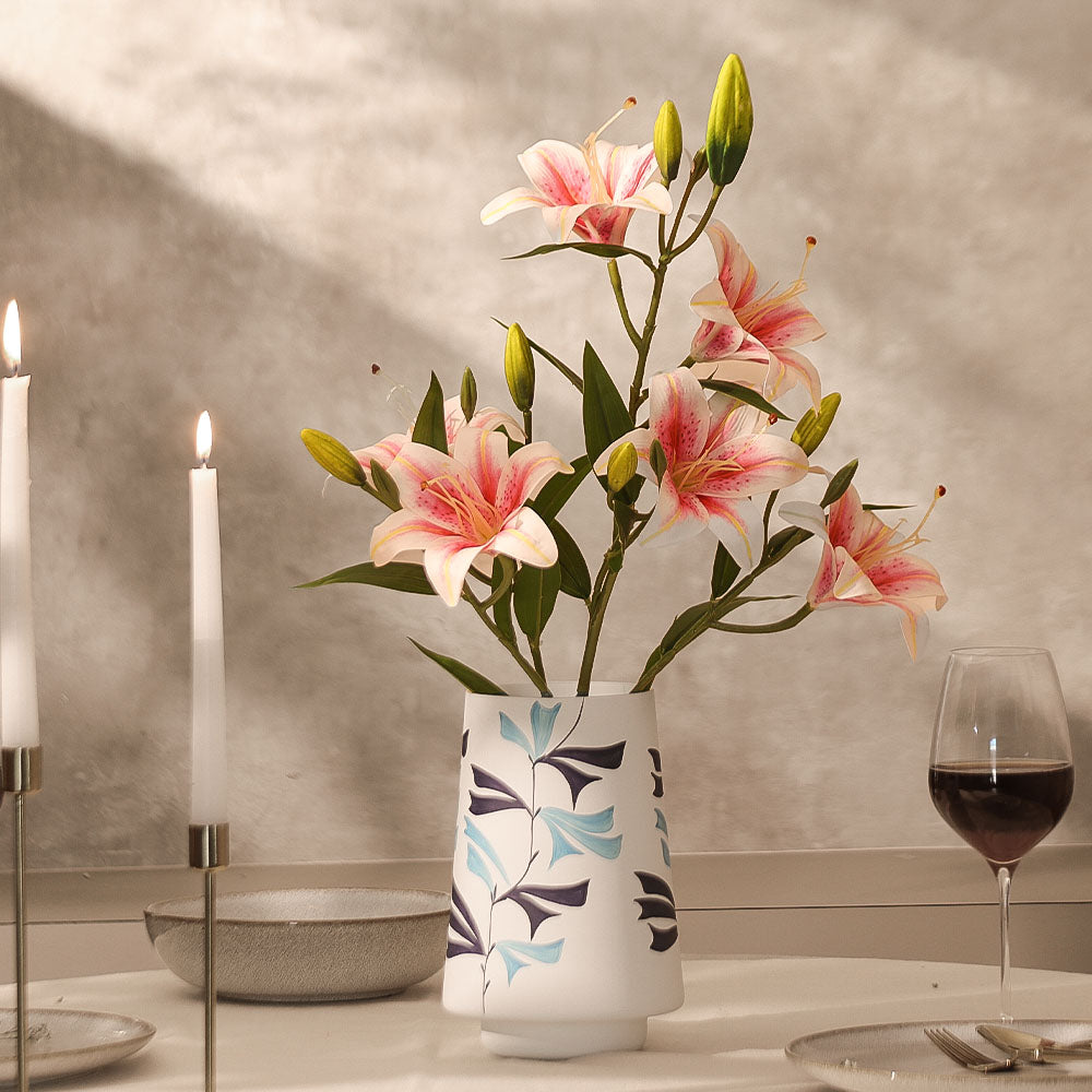 Martagon Lilies Faux Stem - Dappled Pink