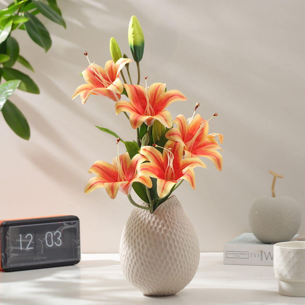 Martagon Lilies Faux Stem - Red Sunrise