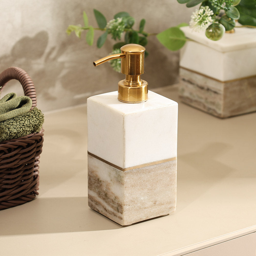 Midas Marble Soap Dispenser - Desert White