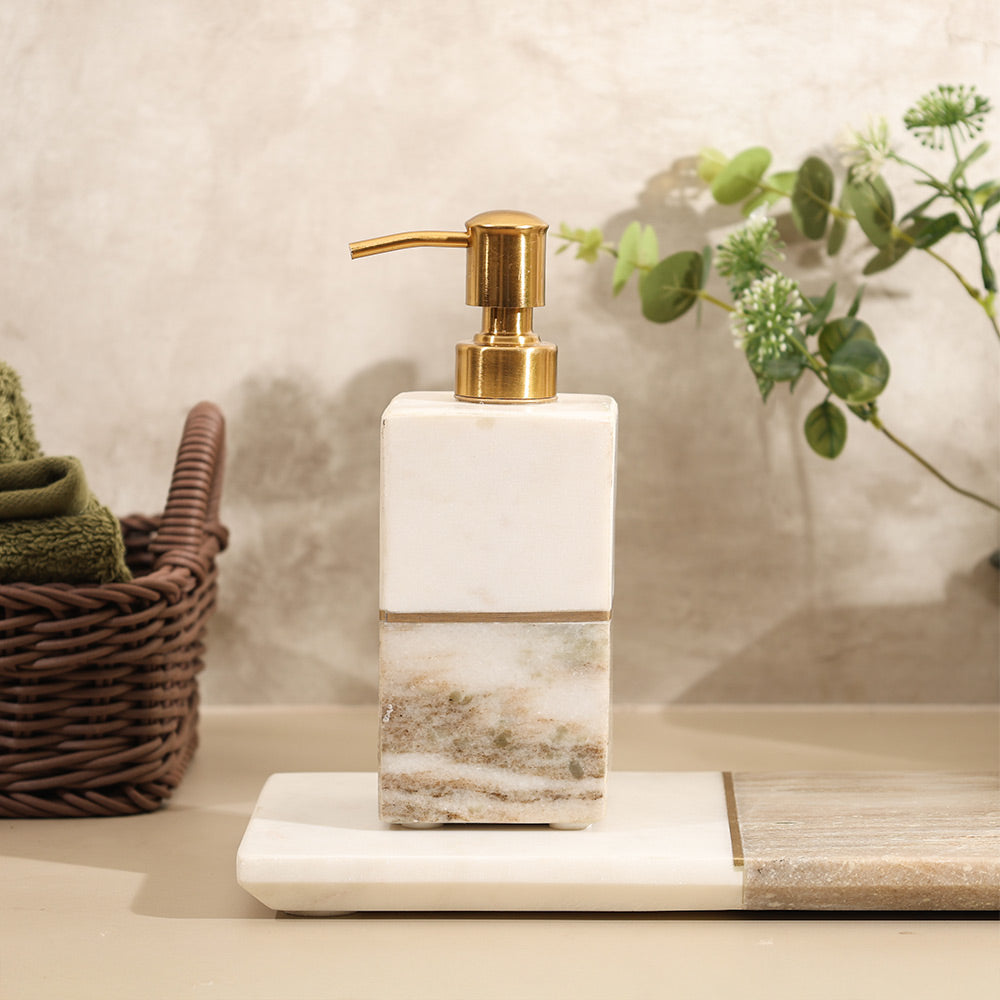 Midas Marble Soap Dispenser - Desert White