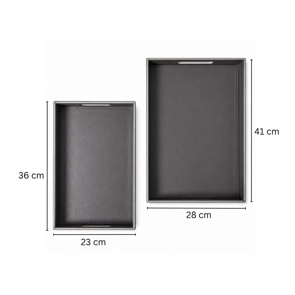 Menlo Serving Trays, Set of 2 - Grey