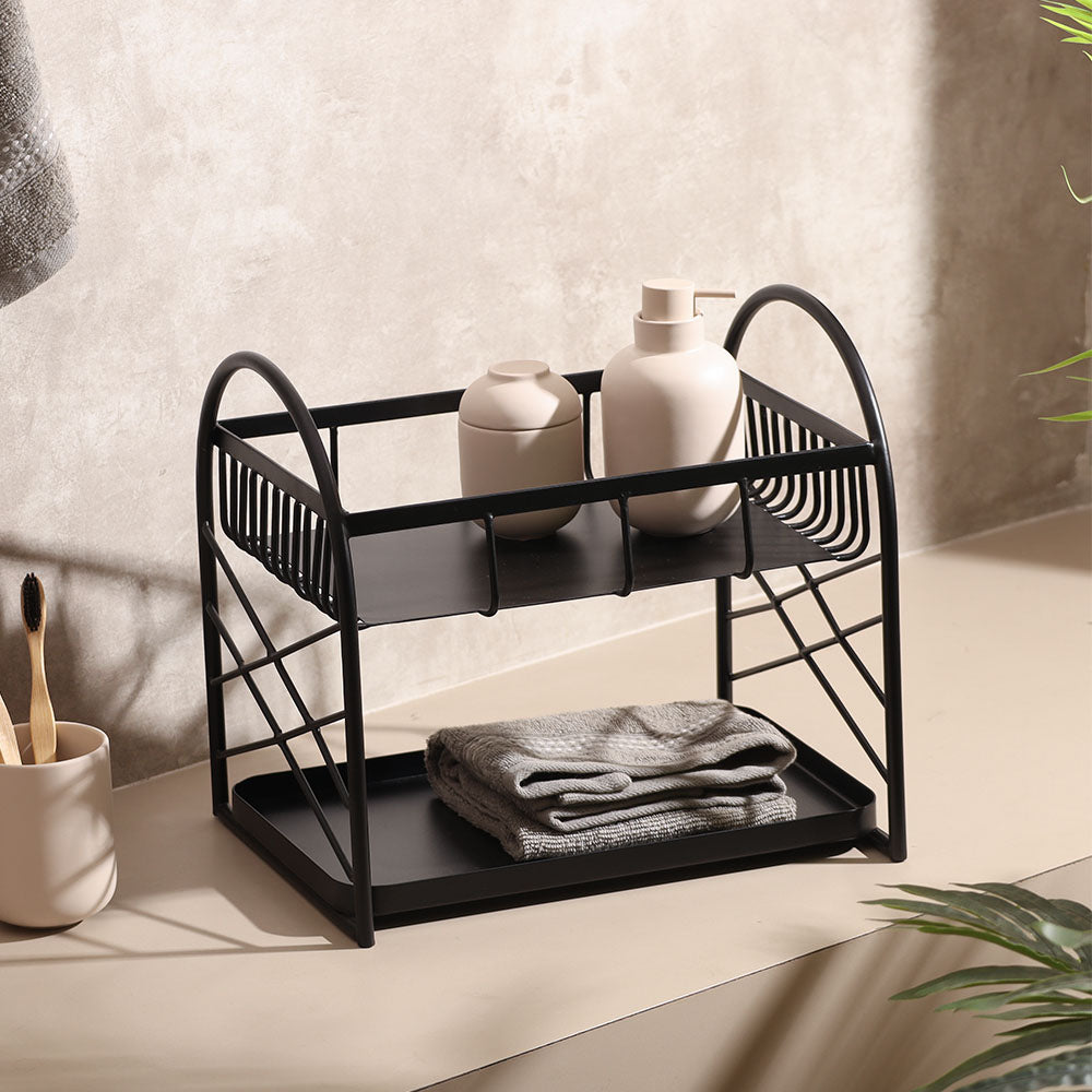 Mercer 2-Tier Metal Shelf - Black