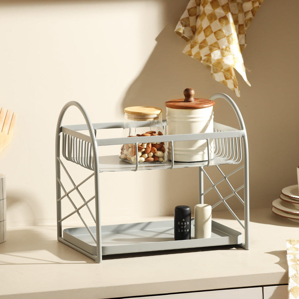 Mercer 2-Tier Metal Shelf - Light Grey