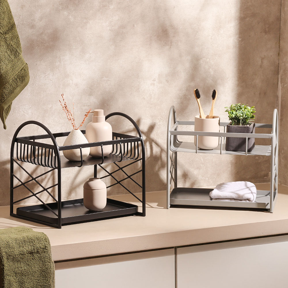 Mercer 2-Tier Metal Shelf - Black