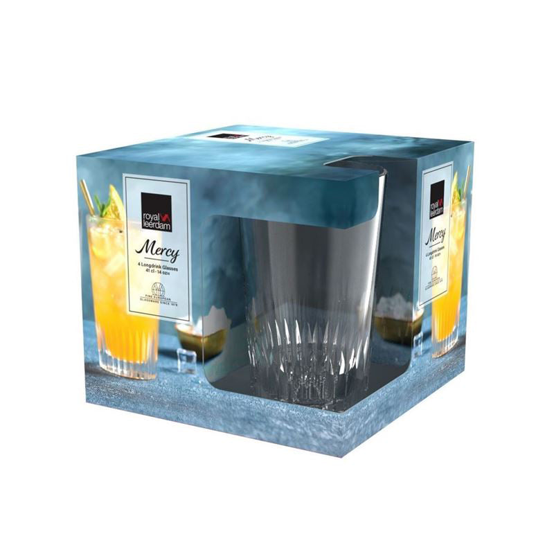 Mercy Long Drink Glasses 410ml, Set of 4