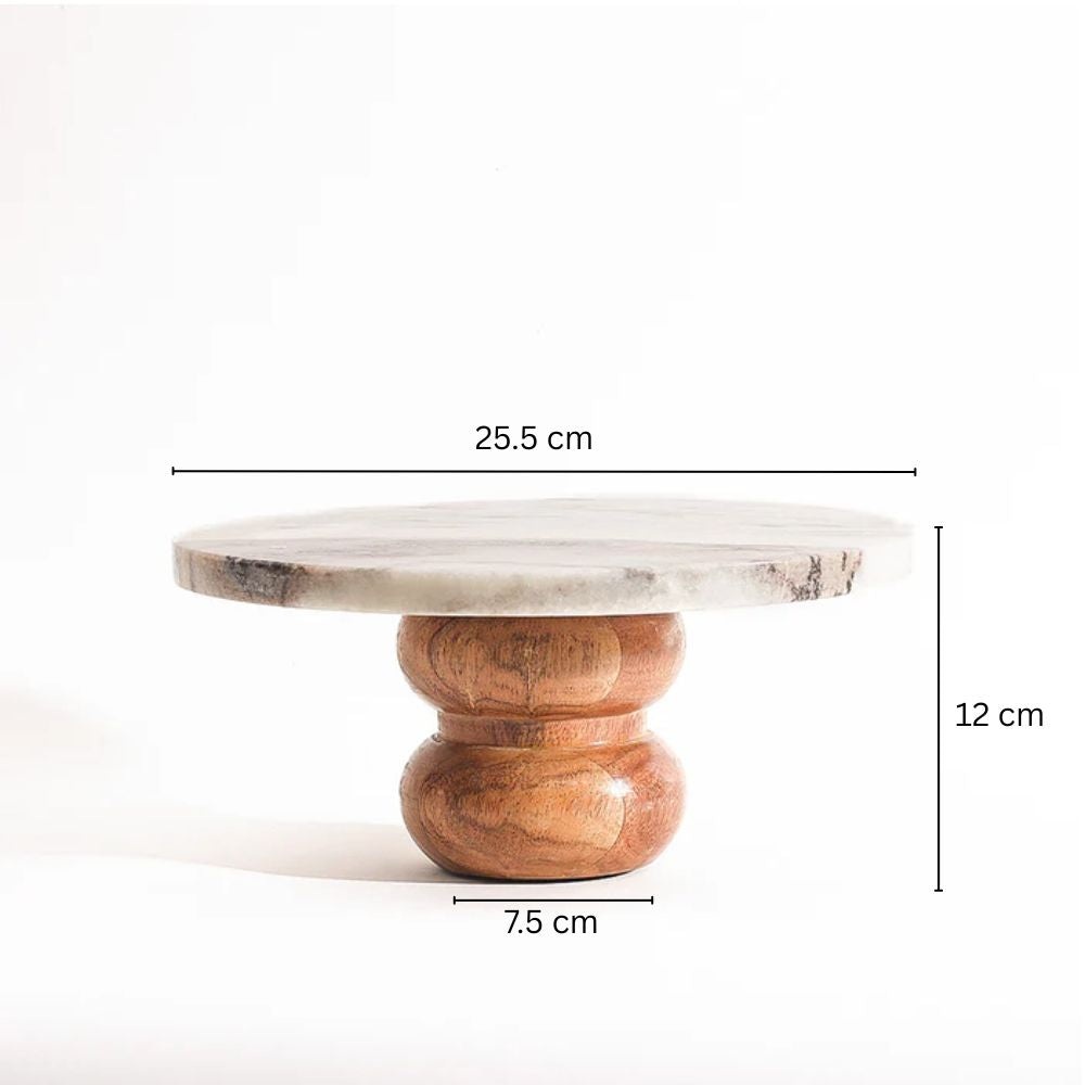 Merle Marble Cake Stand - Monochrome