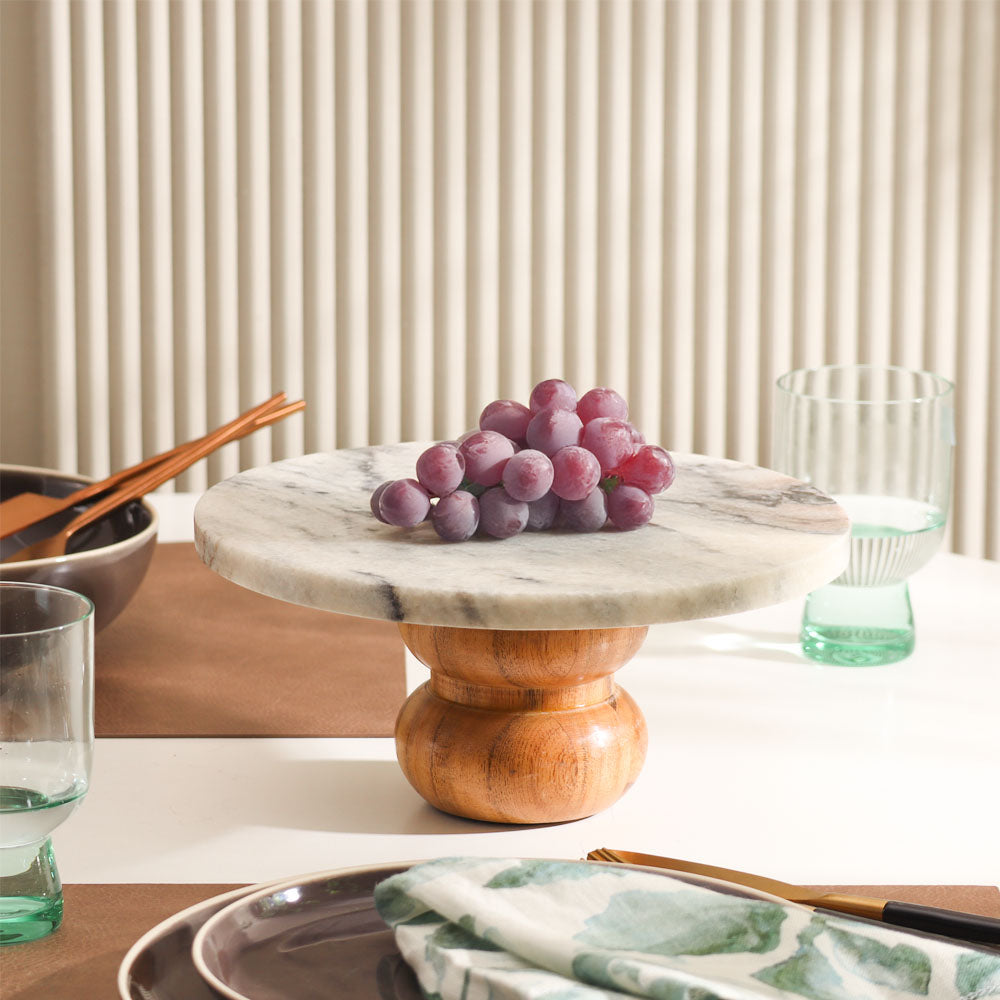 Merle Marble Cake Stand - Monochrome