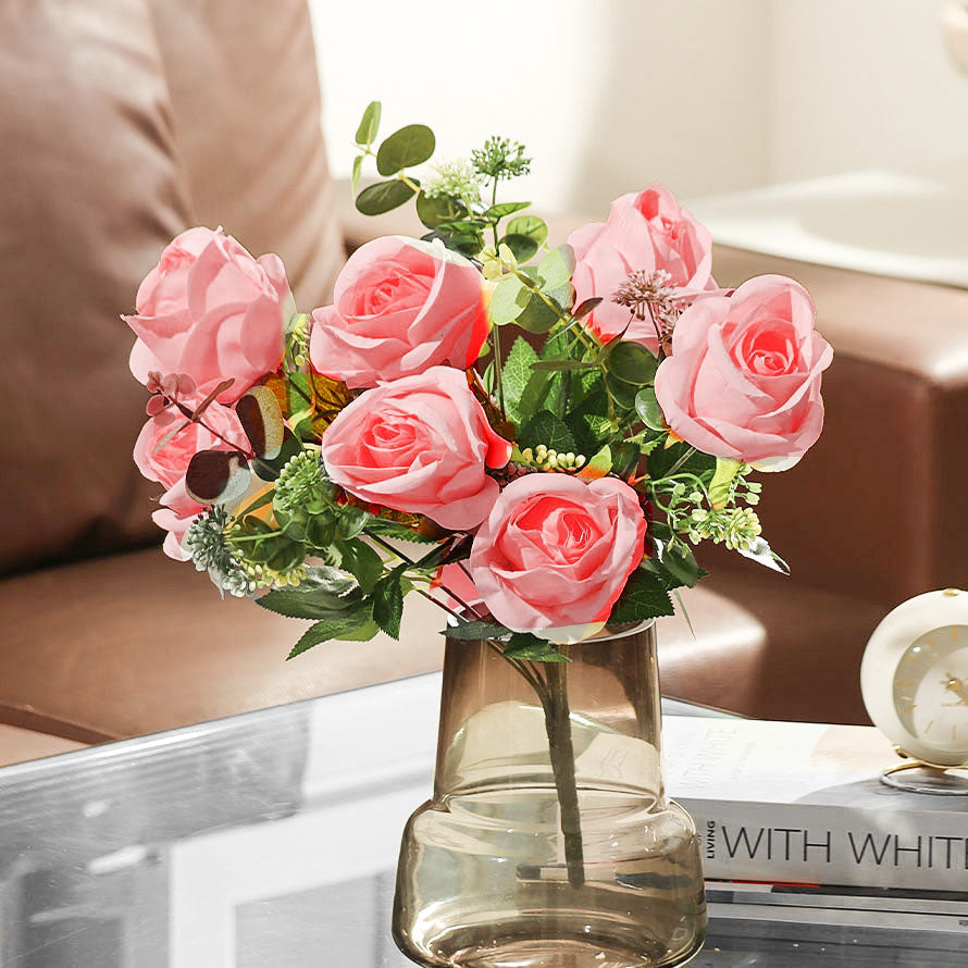 Merlin Roses Faux Stem - Shaded Pink