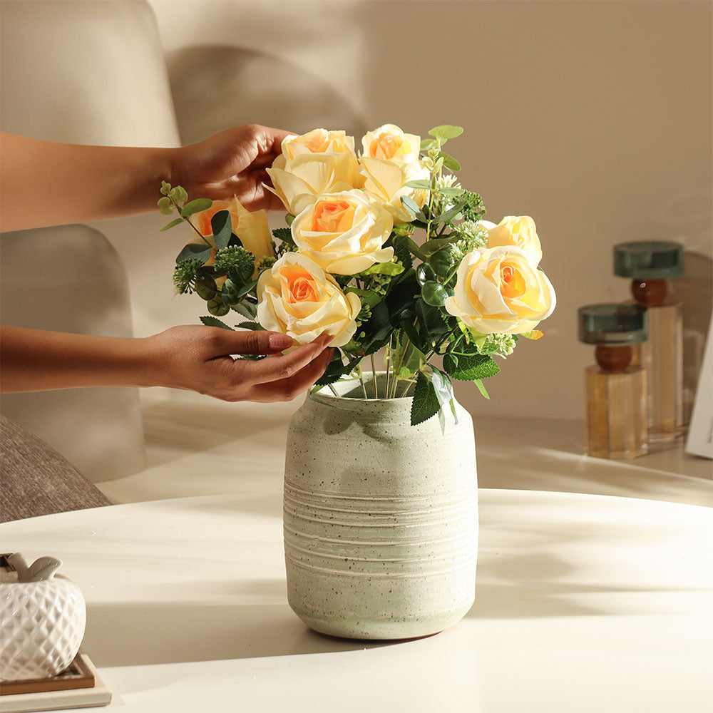 Merlin Roses Faux Stem - Yellow Sunrise