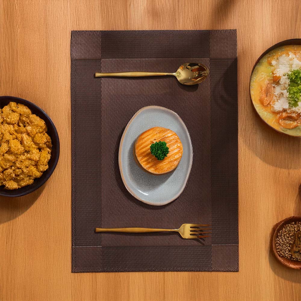 Mesh Rectangular Placemats, Set of 6 - Brown