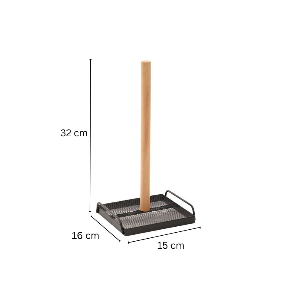 Mesh Paper Towel Roll Holder - Black Natural