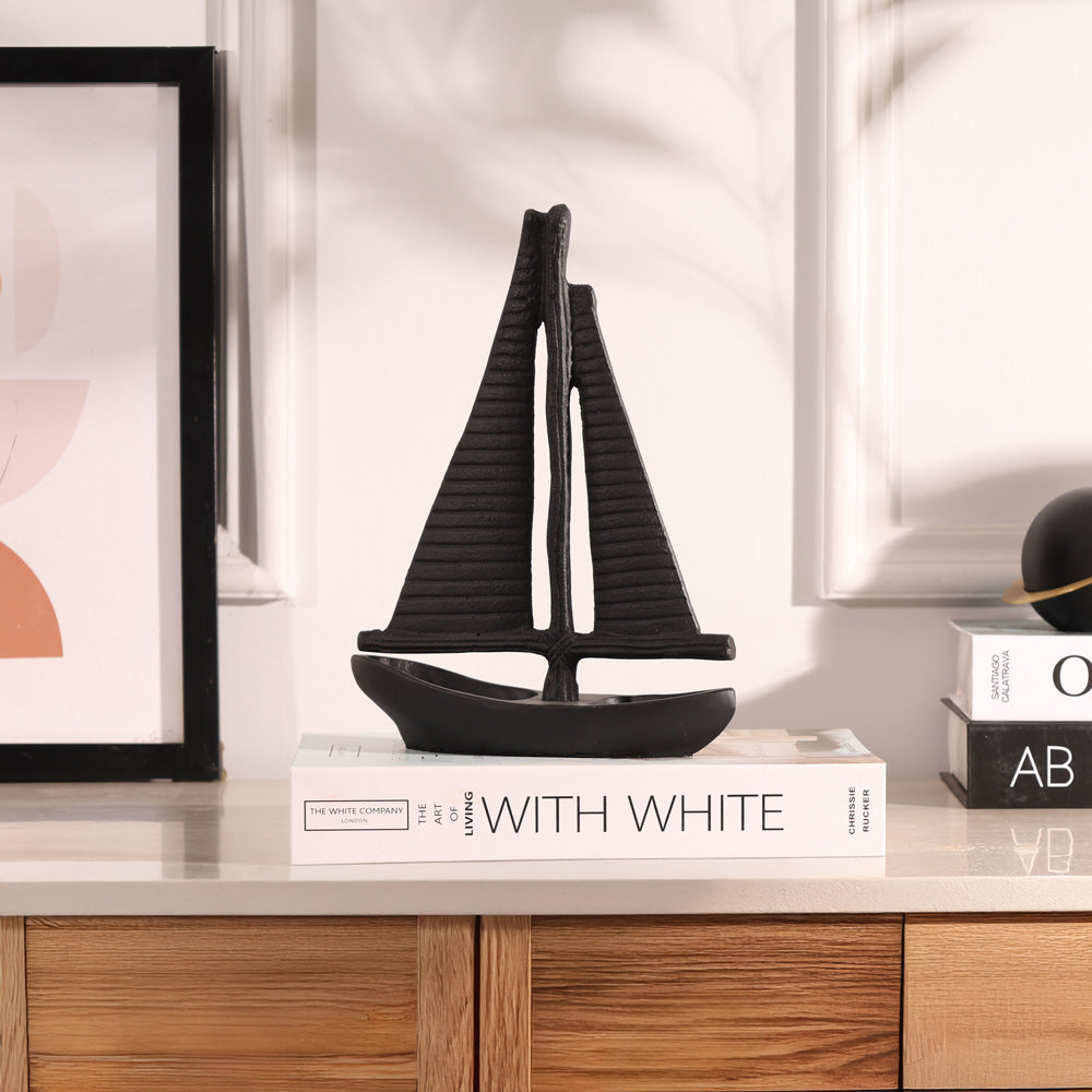 Yacht Metal Sculpture Medium - Black