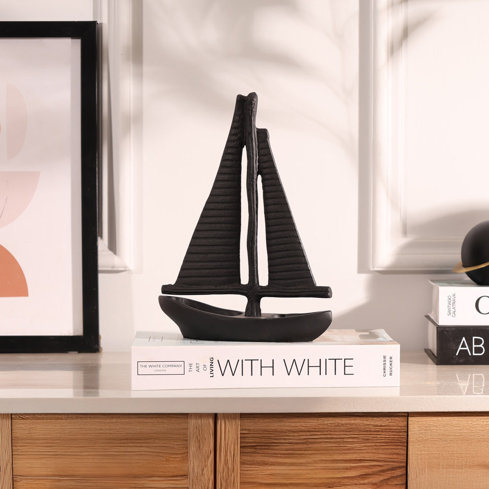 Yacht Metal Sculpture Medium - Black