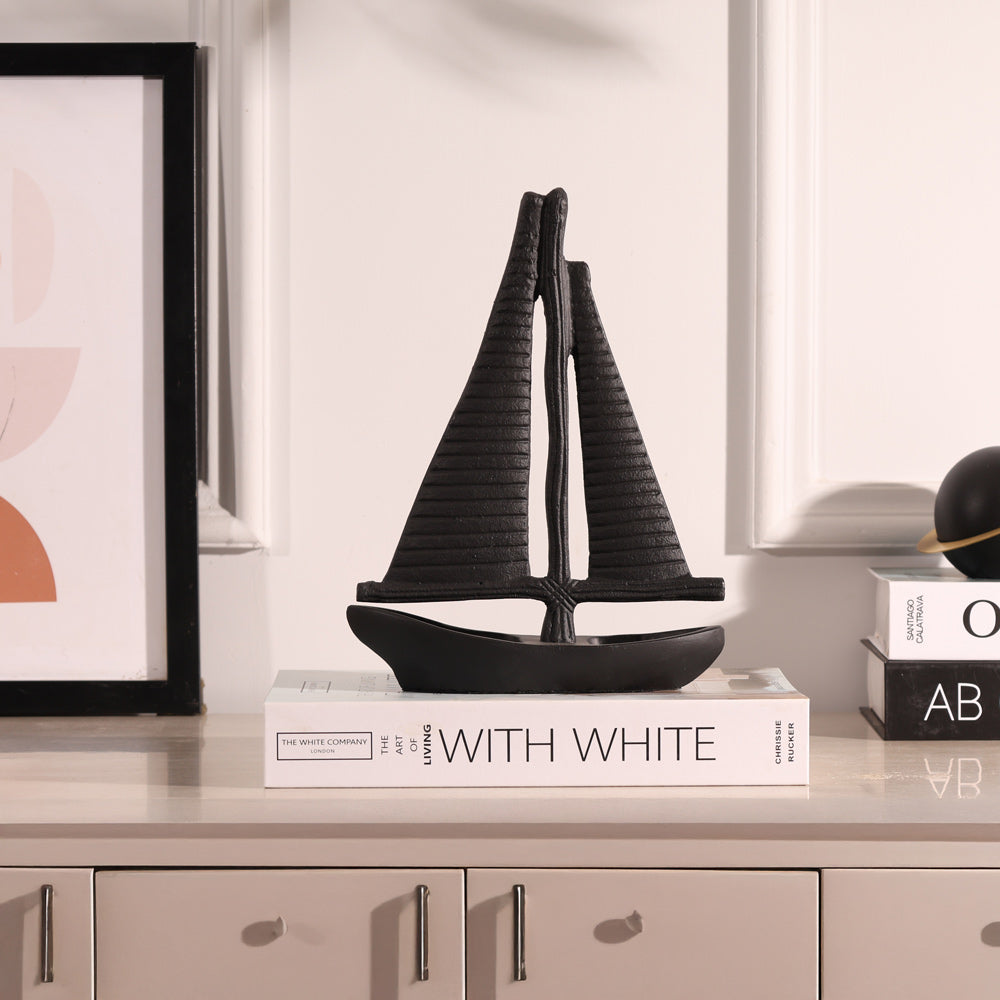 Yacht Metal Sculpture Medium - Black