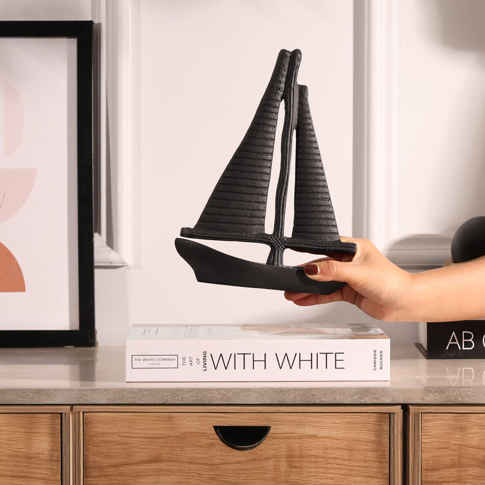 Yacht Metal Sculpture Medium - Black