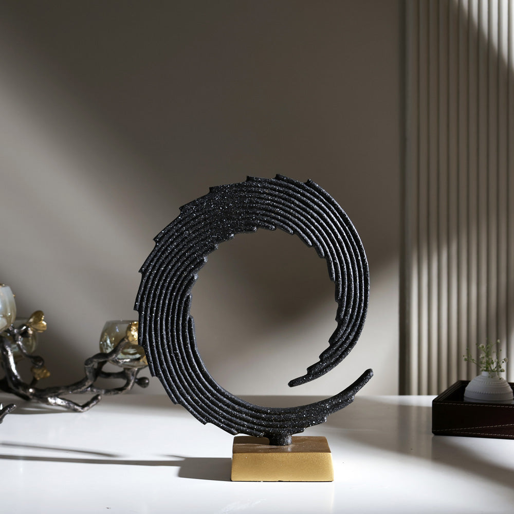 Tide Metal Sculpture Medium - Black Gold